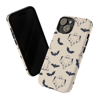 Halloween Phone Case, Ghosts and Bats, Cute Phone Cover, Spooky Accessories, Fall Decor, Gifts for Her, Halloween Party - MaisonThreadory