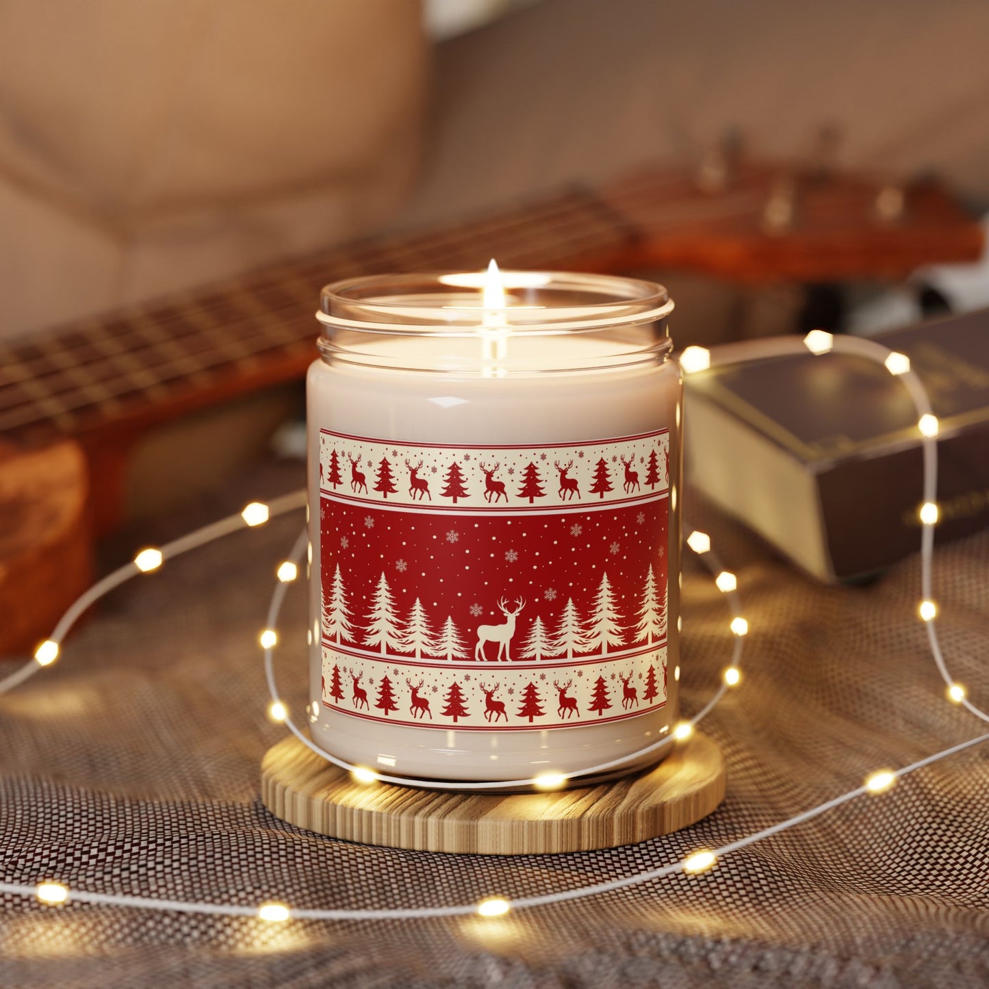Christmas Reindeer Soy Candle — 9oz Scented Holiday Candle