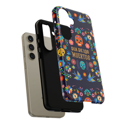 Colorful Dia de los Muertos Phone Case, Skull Design, Floral Phone Cover, Sugar Skull Accessories, Day of the Dead Gift