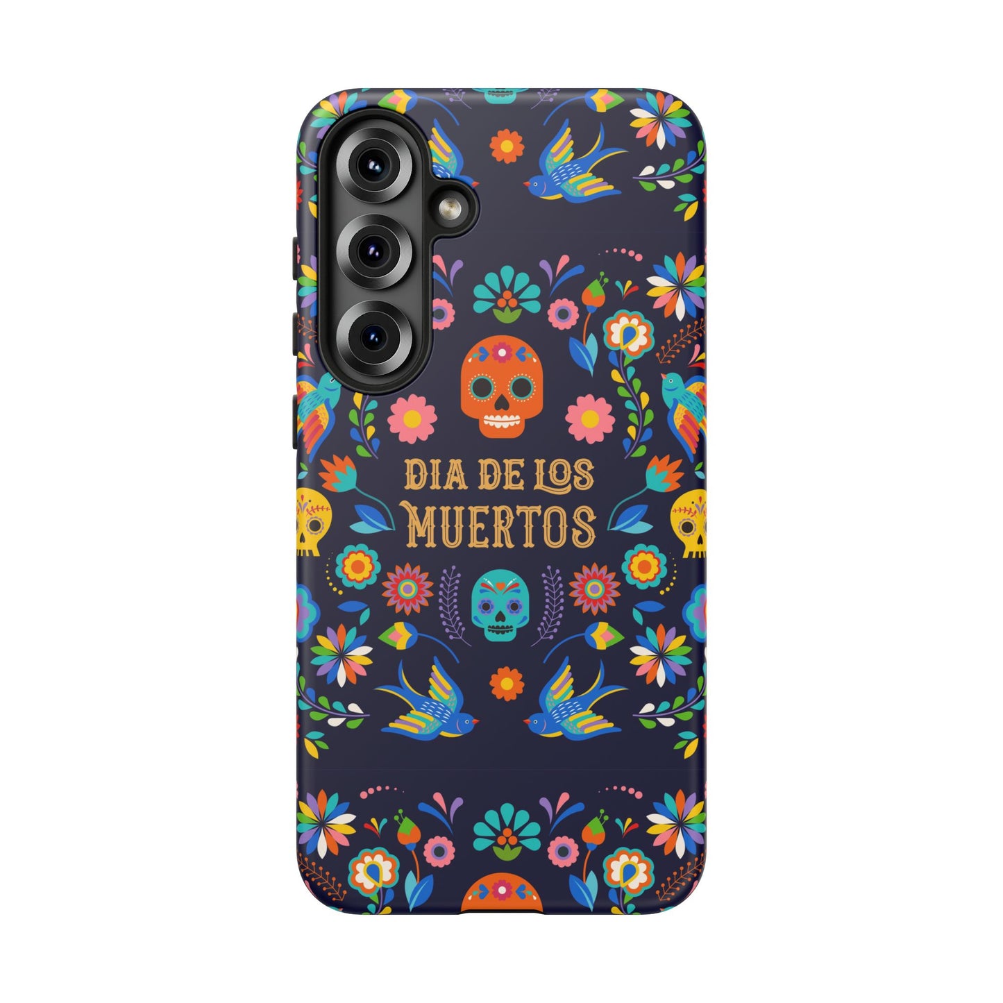 Colorful Dia de los Muertos Phone Case, Skull Design, Floral Phone Cover, Sugar Skull Accessories, Day of the Dead Gift
