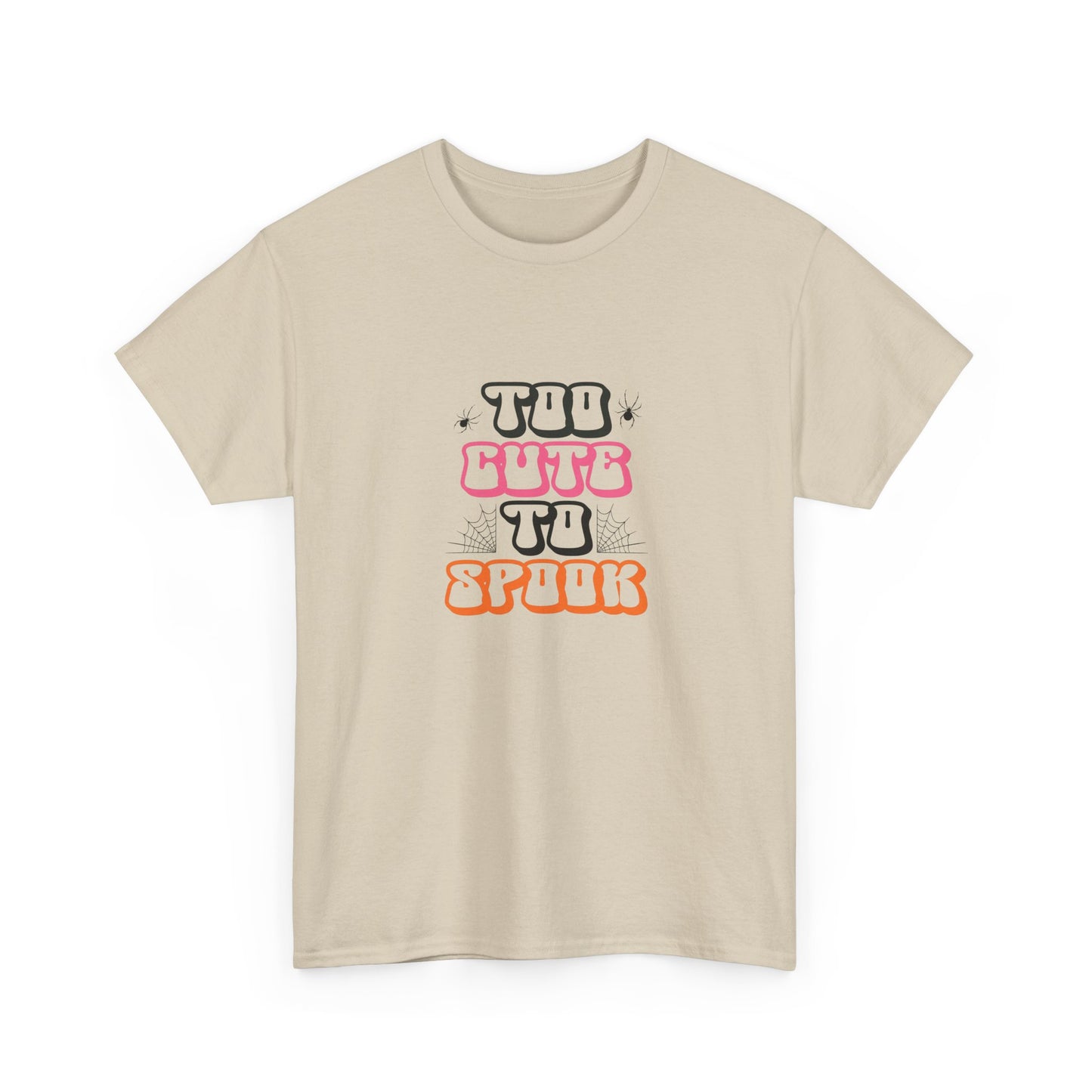Too Cute to Spook Unisex Heavy Cotton Tee - Fun Halloween Shirt, Fall Festivities, Spooky Vibe, Costume Top, Cute Halloween Apparel - MaisonThreadory