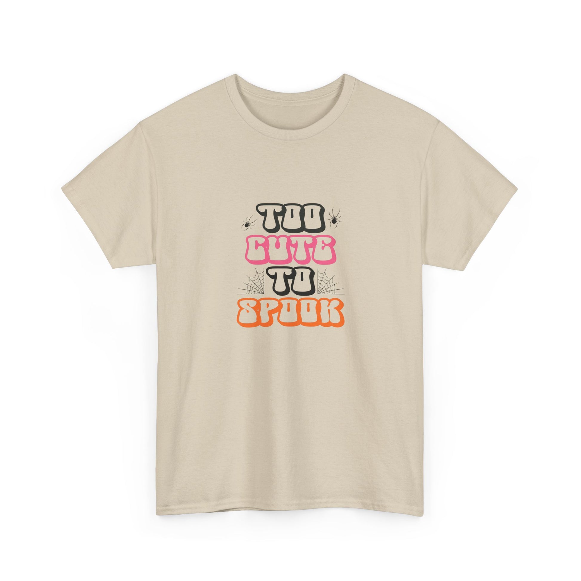 Too Cute to Spook Unisex Heavy Cotton Tee - Fun Halloween Shirt, Fall Festivities, Spooky Vibe, Costume Top, Cute Halloween Apparel - MaisonThreadory