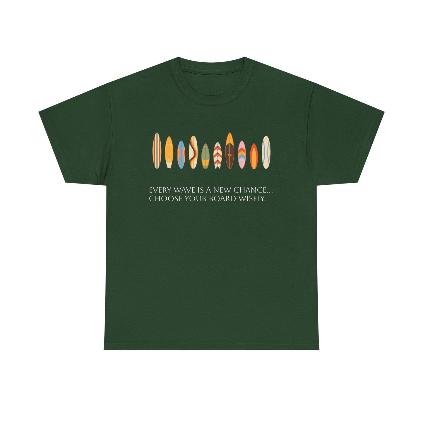 Surf Vibes Unisex Heavy Cotton Tee | Chill Beachwear, Casual Summer Shirt, Gift for Surf Lovers, Vacation Outfit, Everyday Wear - MaisonThreadory
