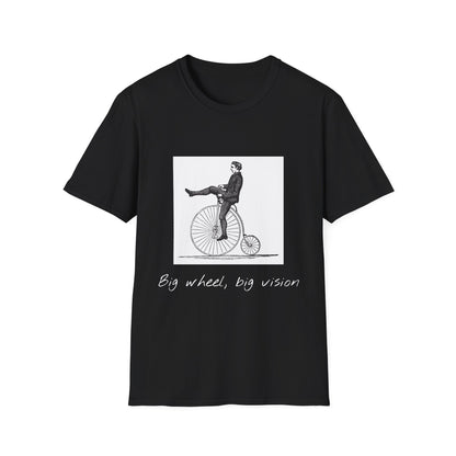 Vintage-Inspired Graphic Tee: "Big Wheel, Big Vision" Unisex Softstyle T-Shirt, Casual Outfit, Funny Gift, Bicycle Lover's Apparel, [...]