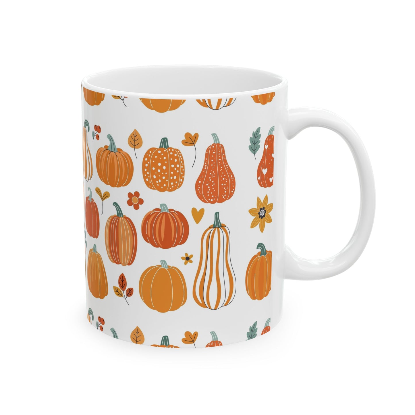 Autumn-Inspired Pumpkin Mug | Cozy Fall Ceramic Coffee Cup | Harvest Decor | Thanksgiving Gift | Pumpkin Spice Lover's Delight | 11oz, 15oz - MaisonThreadory