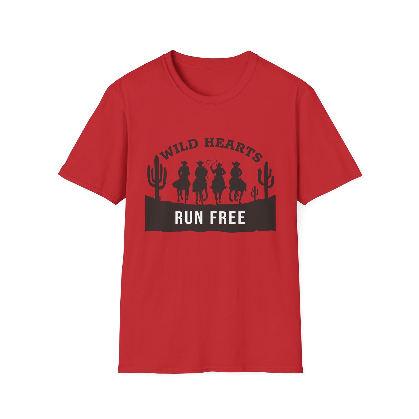 Wild Hearts Run Free T‑Shirt — Western Cowboy Rodeo Graphic Tee