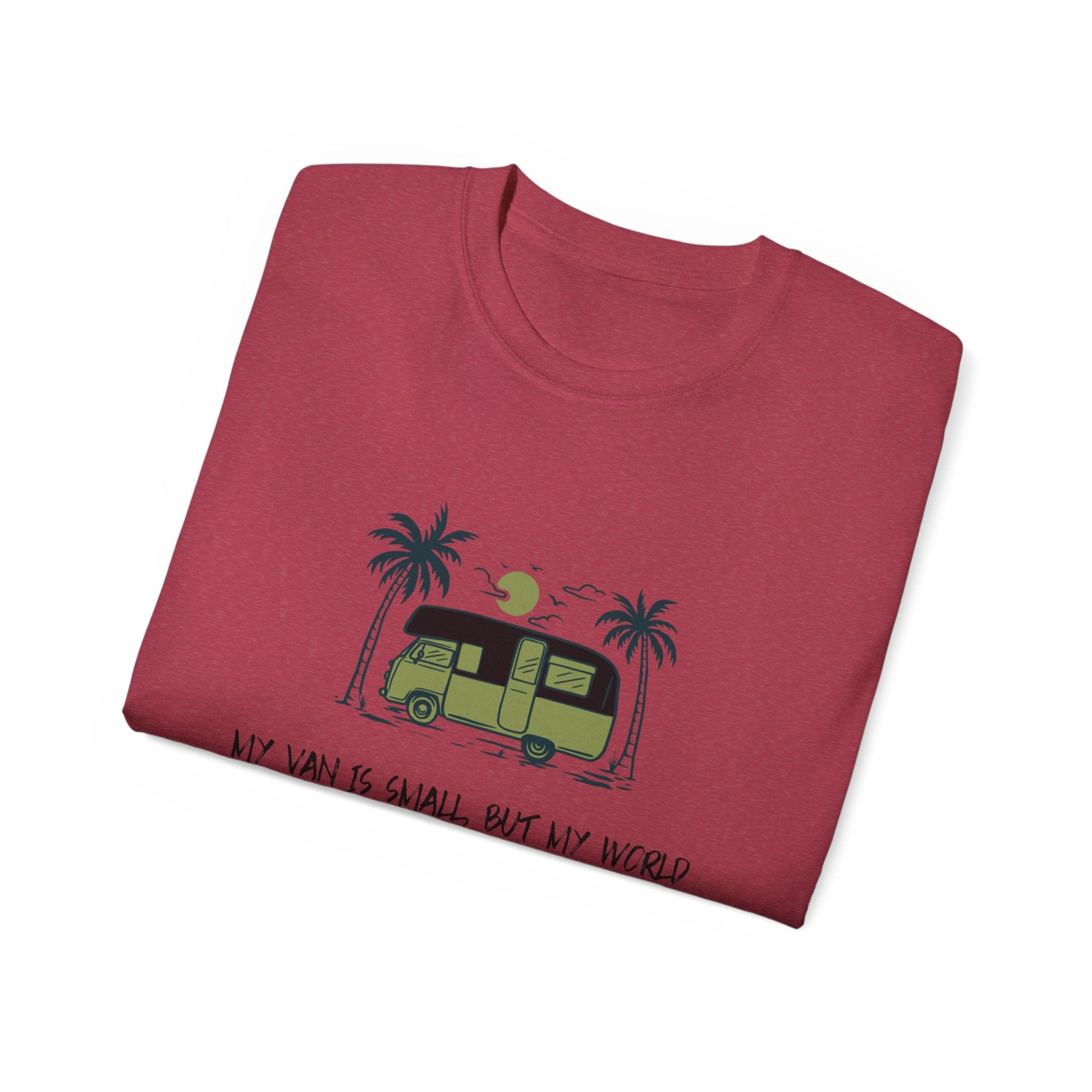 Vast World Van Tee, Travel T-Shirt, Adventure Tee, Camping Gift, Road Trip Shirt, Nature Lover Apparel - MaisonThreadory