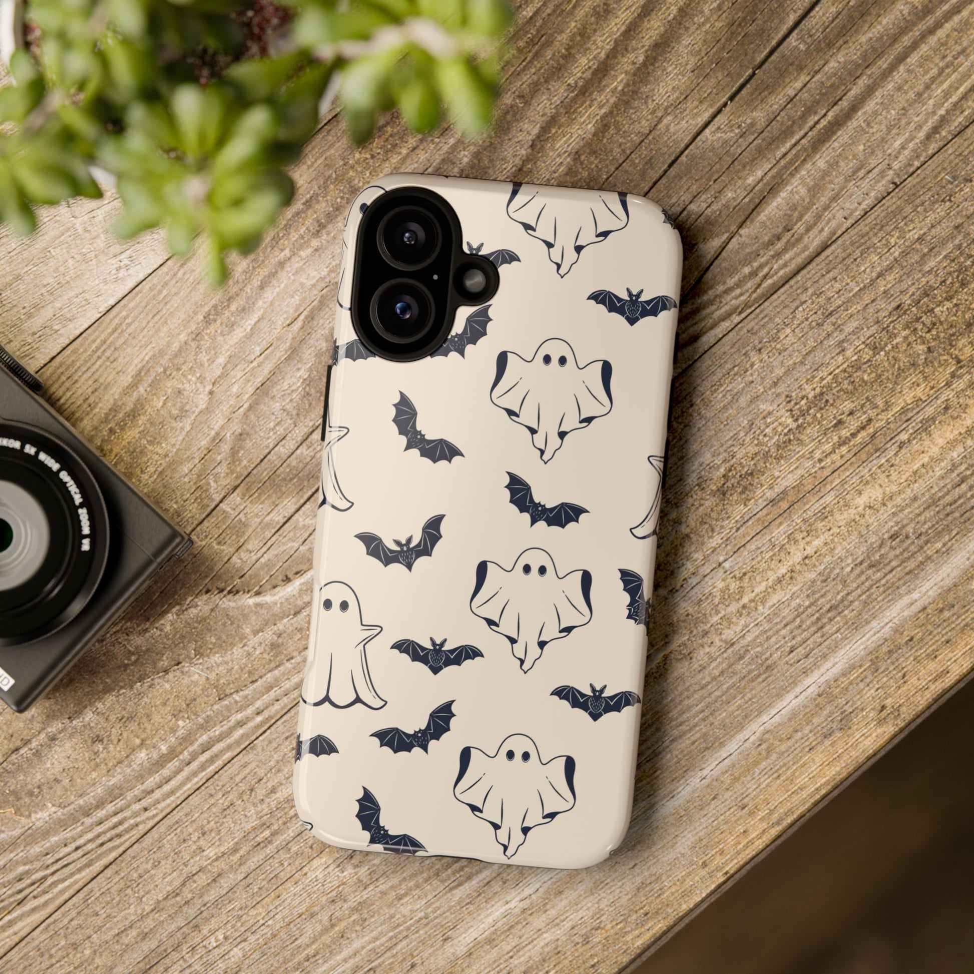 Halloween Phone Case, Ghosts and Bats, Cute Phone Cover, Spooky Accessories, Fall Decor, Gifts for Her, Halloween Party - MaisonThreadory