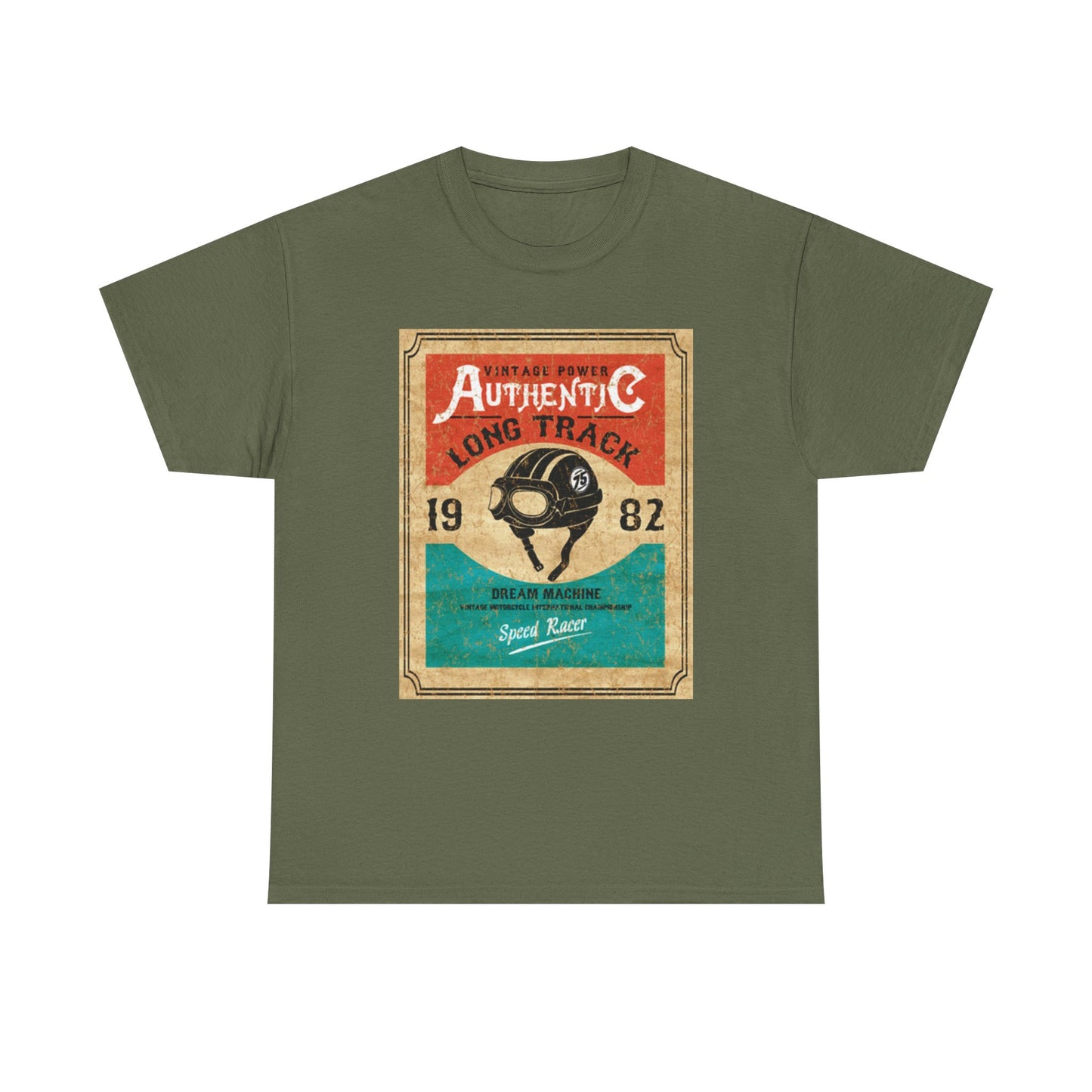 Vintage-Inspired Unisex Heavy Cotton Tee, Retro Graphic Tee, Authentic Long Track Shirt, Casual Vintage Wear, Gift for Racing Fans - MaisonThreadory