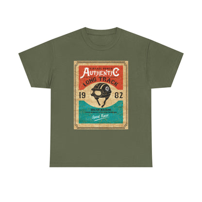 Vintage-Inspired Unisex Heavy Cotton Tee, Retro Graphic Tee, Authentic Long Track Shirt, Casual Vintage Wear, Gift for Racing Fans - MaisonThreadory