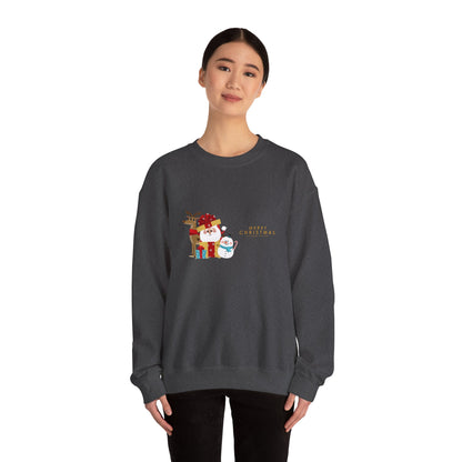 Christmas Snowman & Reindeer Crewneck Sweatshirt — Merry Christmas Holiday Sweater