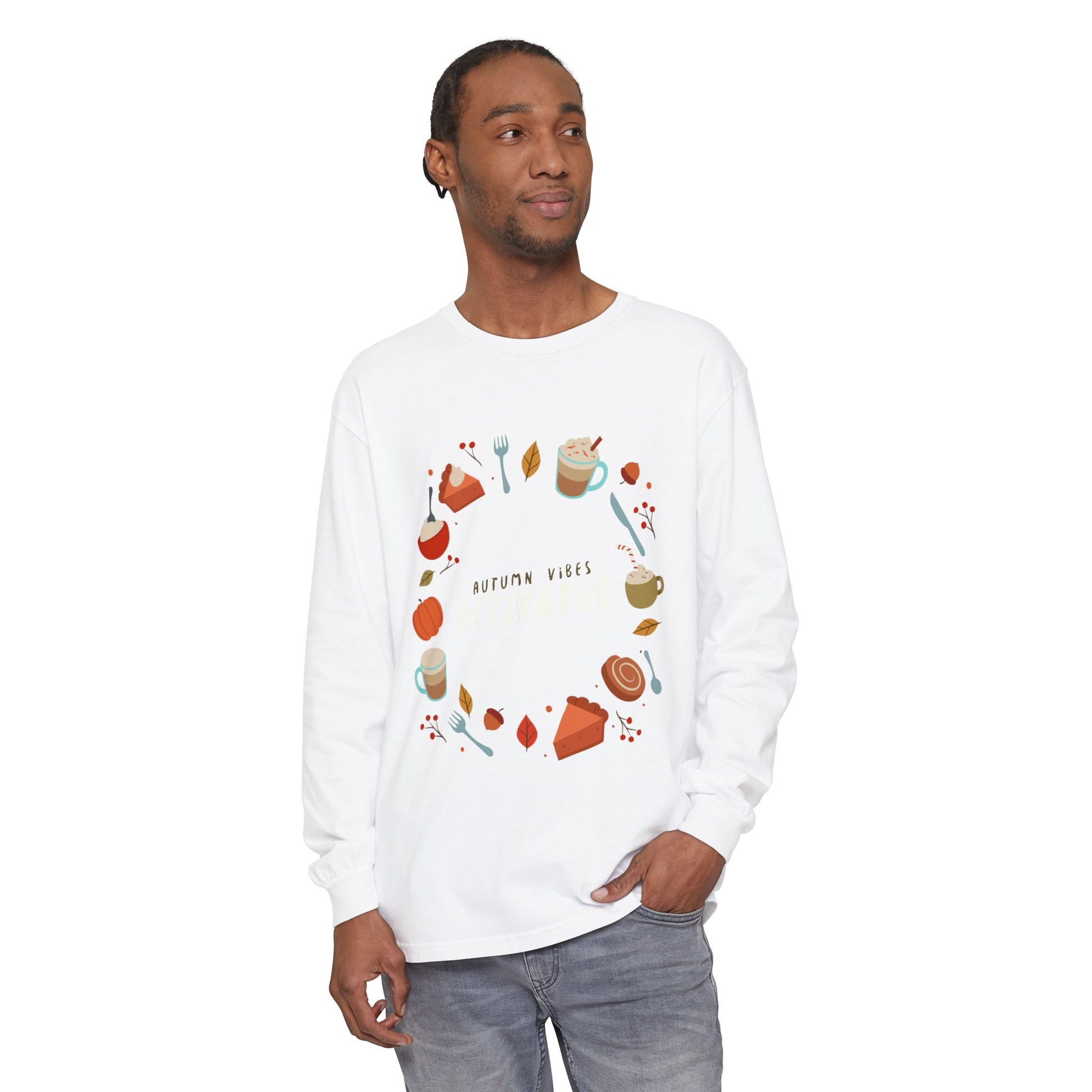 Autumn Vibes Long Sleeve T-Shirt, Cozy Fall Shirt, Unisex Fall Apparel, Thanksgiving Gift, Seasonal Fashion - MaisonThreadory
