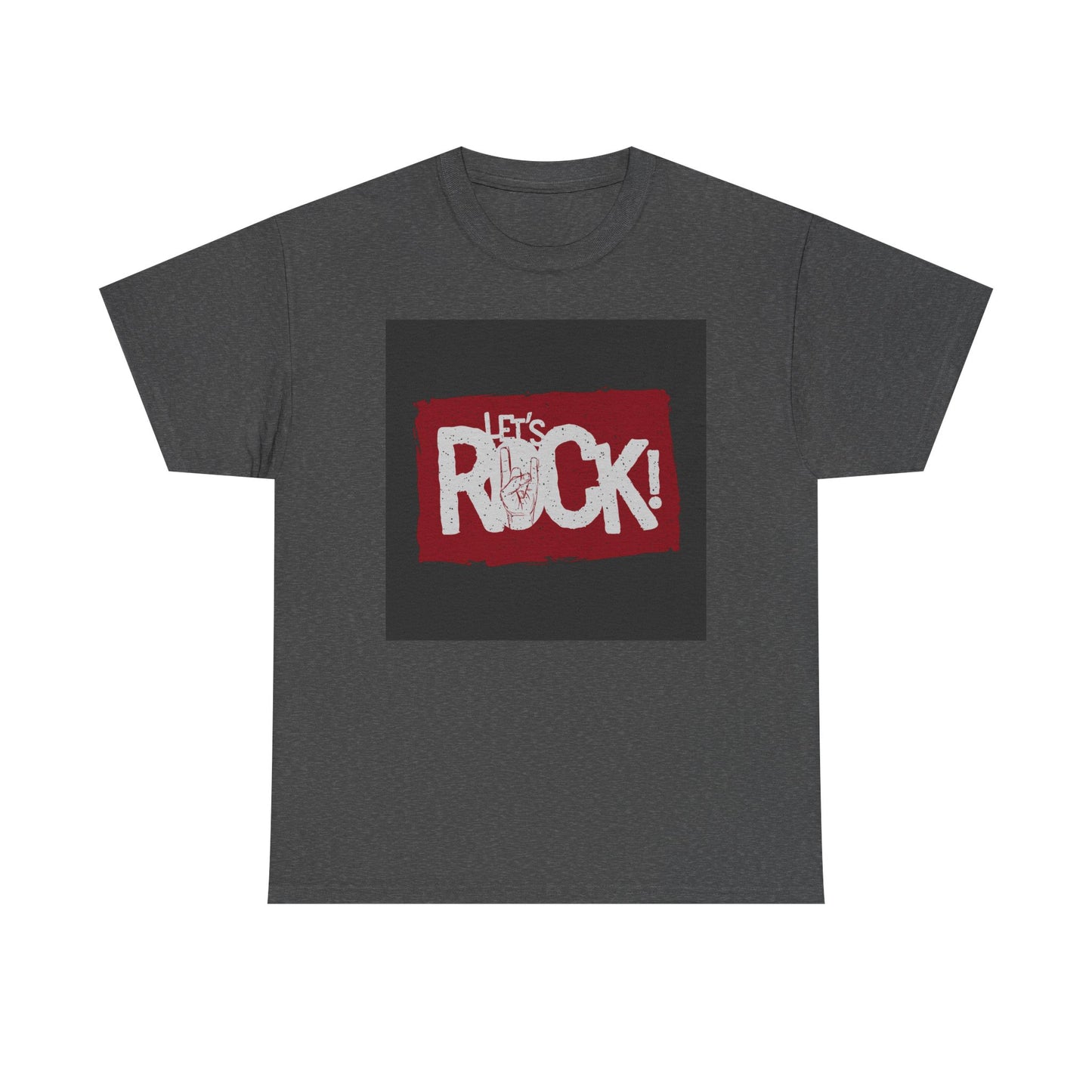 Let's Rock! Unisex Heavy Cotton Tee | Casual Music Apparel, Gift for Music Lovers, Concert Outfit, Rock Band Merchandise, Everyday Wear