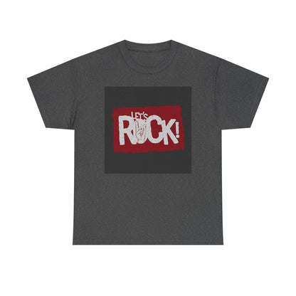 Let's Rock! Unisex Heavy Cotton Tee | Casual Music Apparel, Gift for Music Lovers, Concert Outfit, Rock Band Merchandise, Everyday Wear