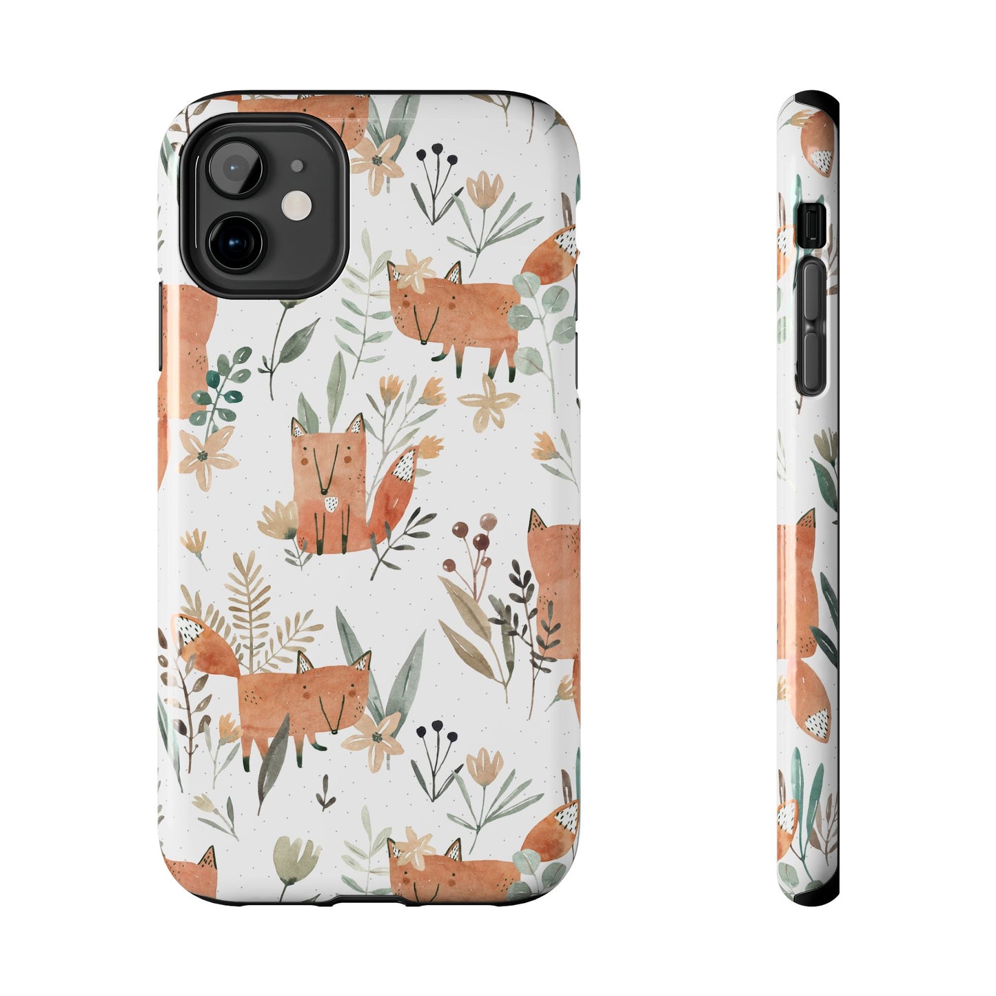Floral Fox Phone Case, Tough Phone Cases for Nature Lovers, Cute Animal Phone Cover, Gift for Friends, Wildflower Design