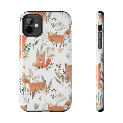 Floral Fox Phone Case, Tough Phone Cases for Nature Lovers, Cute Animal Phone Cover, Gift for Friends, Wildflower Design