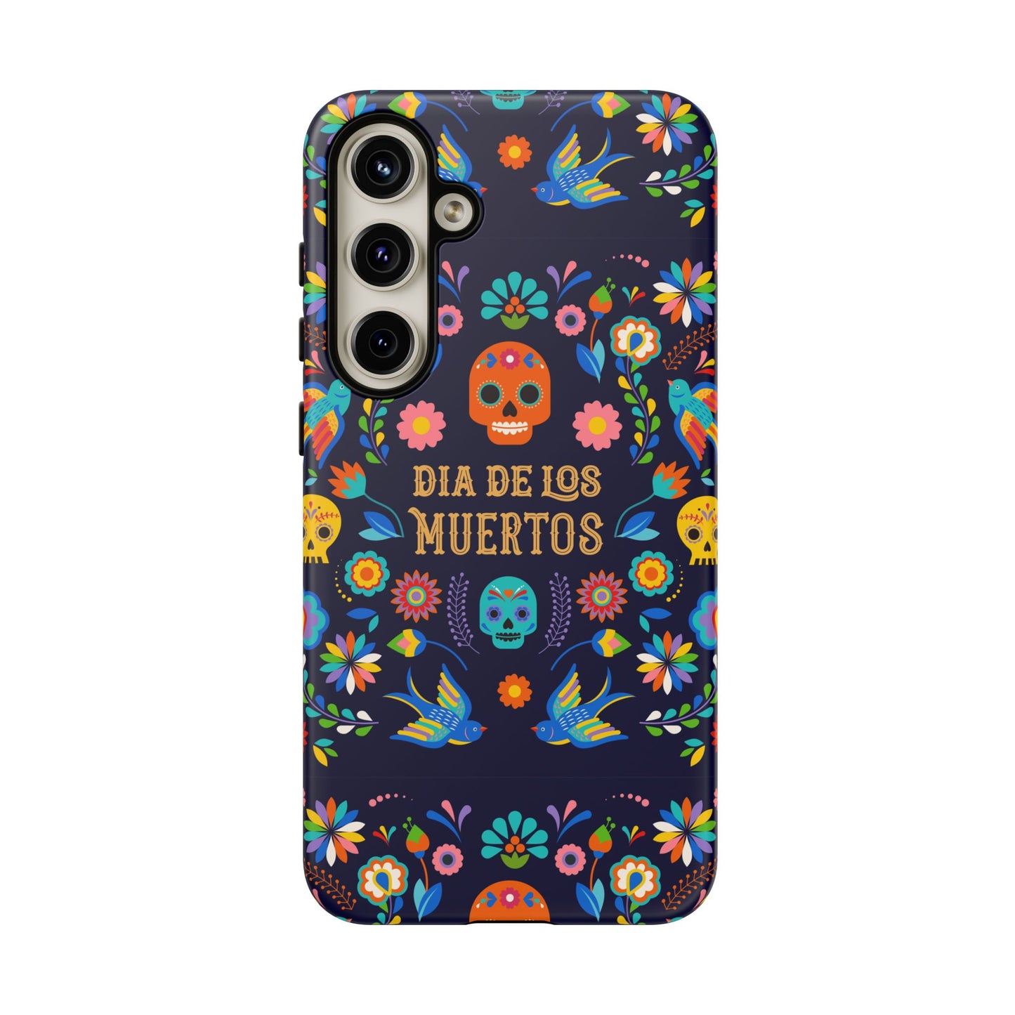 Colorful Dia de los Muertos Phone Case, Skull Design, Floral Phone Cover, Sugar Skull Accessories, Day of the Dead Gift