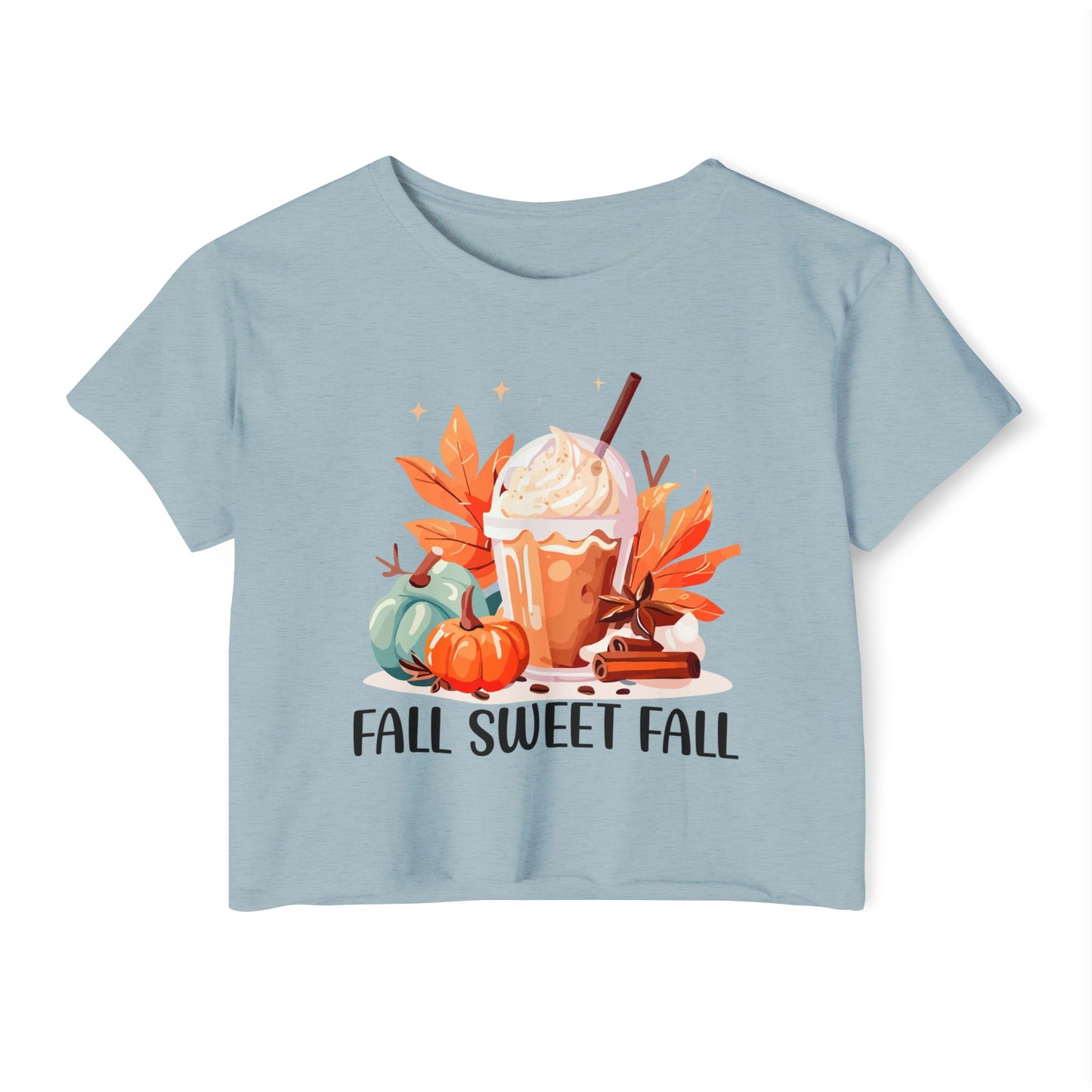 Fall Sweet Fall Crop Top for Women, Autumn T-Shirt, Thanksgiving Outfit, Festival Apparel, Casual Wear - MaisonThreadory