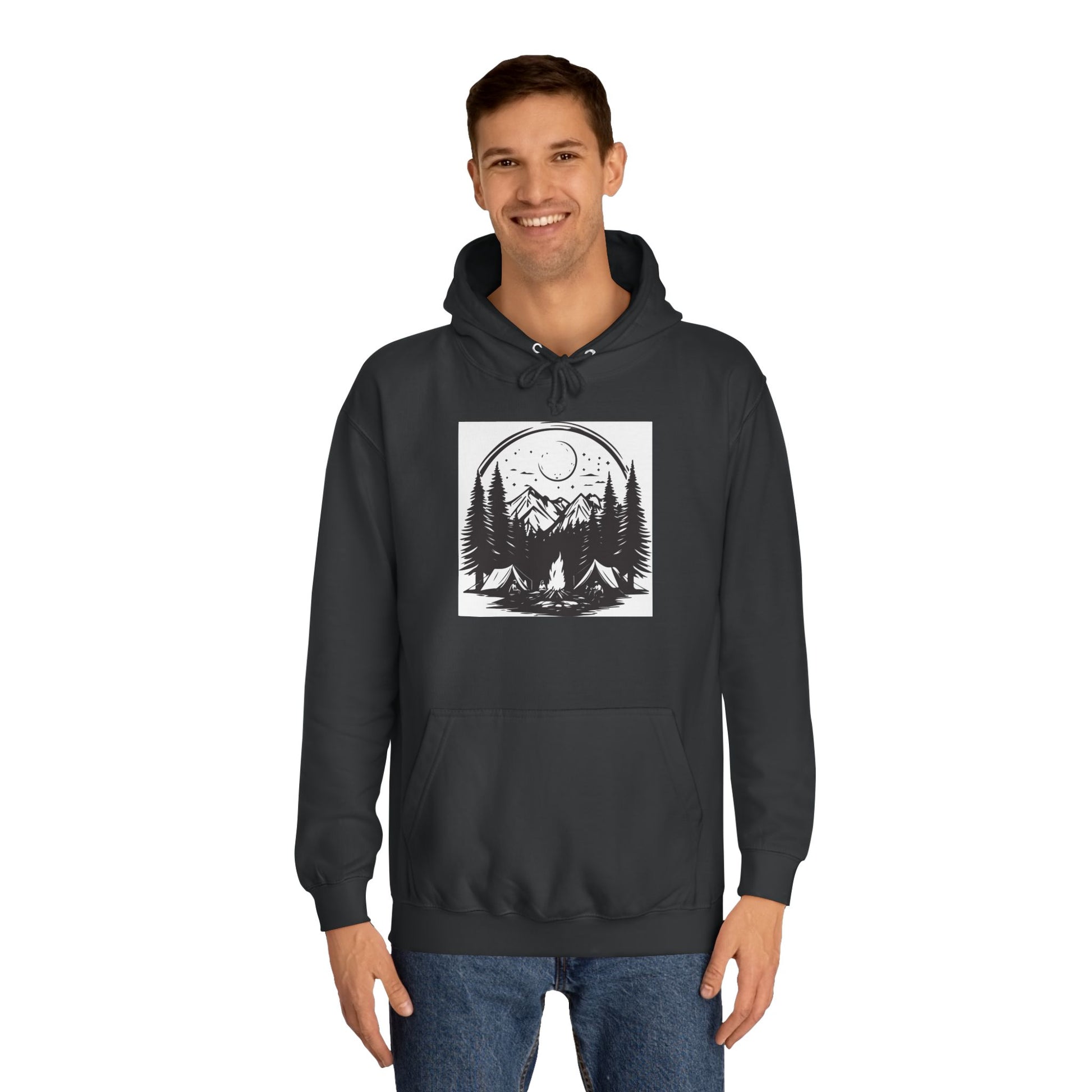 Nature-Inspired Unisex College Hoodie | Camping, Adventure, Outdoor Lover Gift, Cozy Pullover, College Apparel - MaisonThreadory