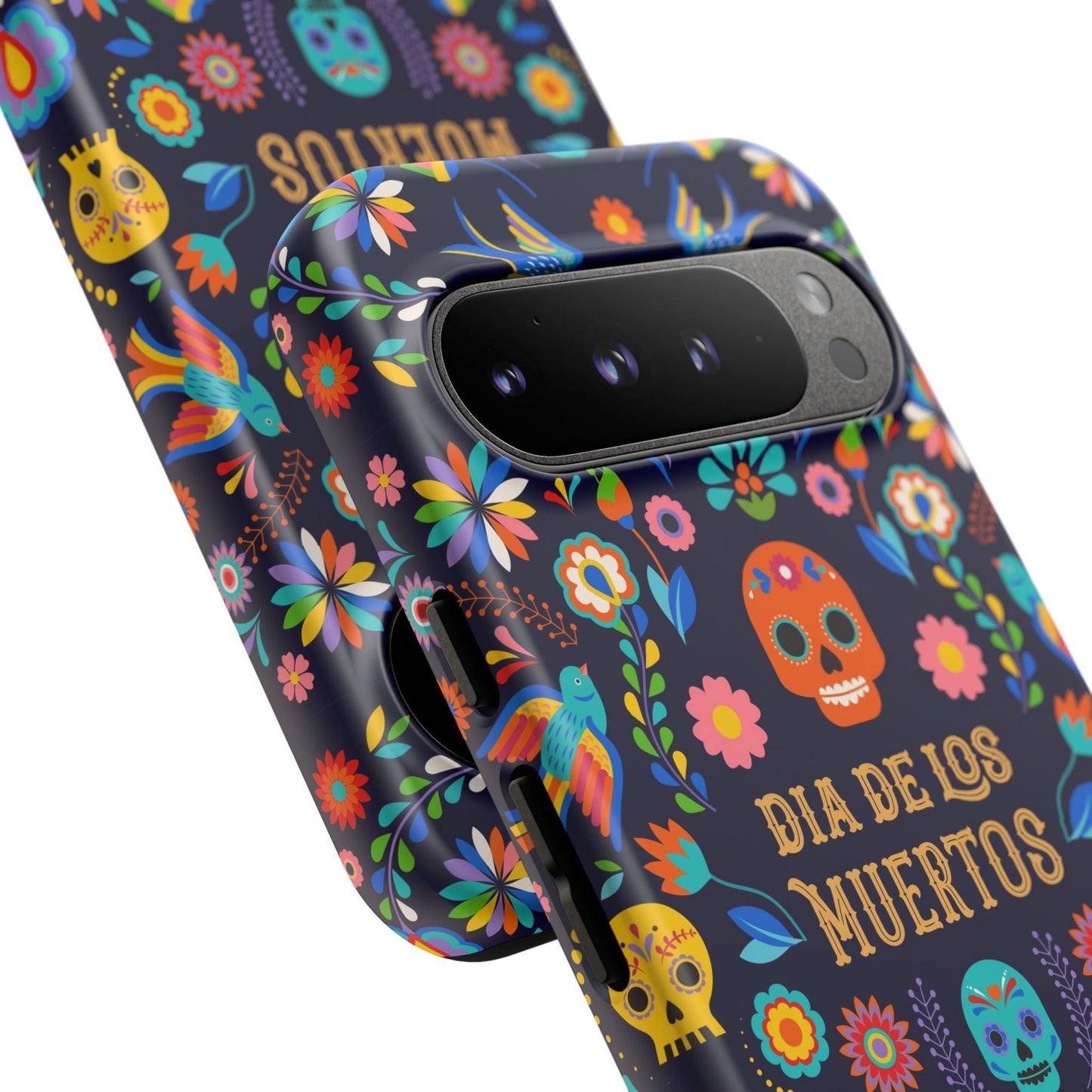 Colorful Dia de los Muertos Phone Case, Skull Design, Floral Phone Cover, Sugar Skull Accessories, Day of the Dead Gift