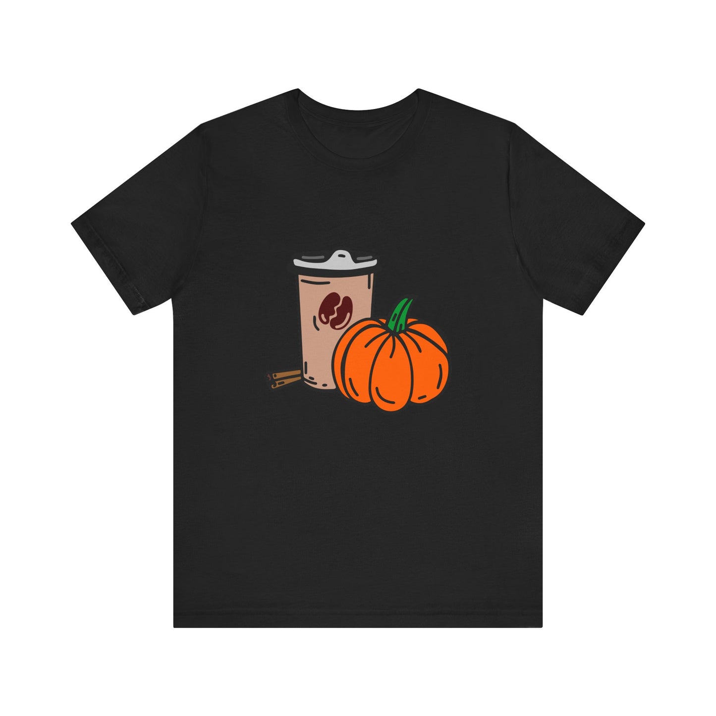 Fall Vibes Pumpkin Coffee Tee, Autumn Pumpkin Shirt, Cozy Casual Tee, Thanksgiving Gift, Unisex Fall Apparel - MaisonThreadory