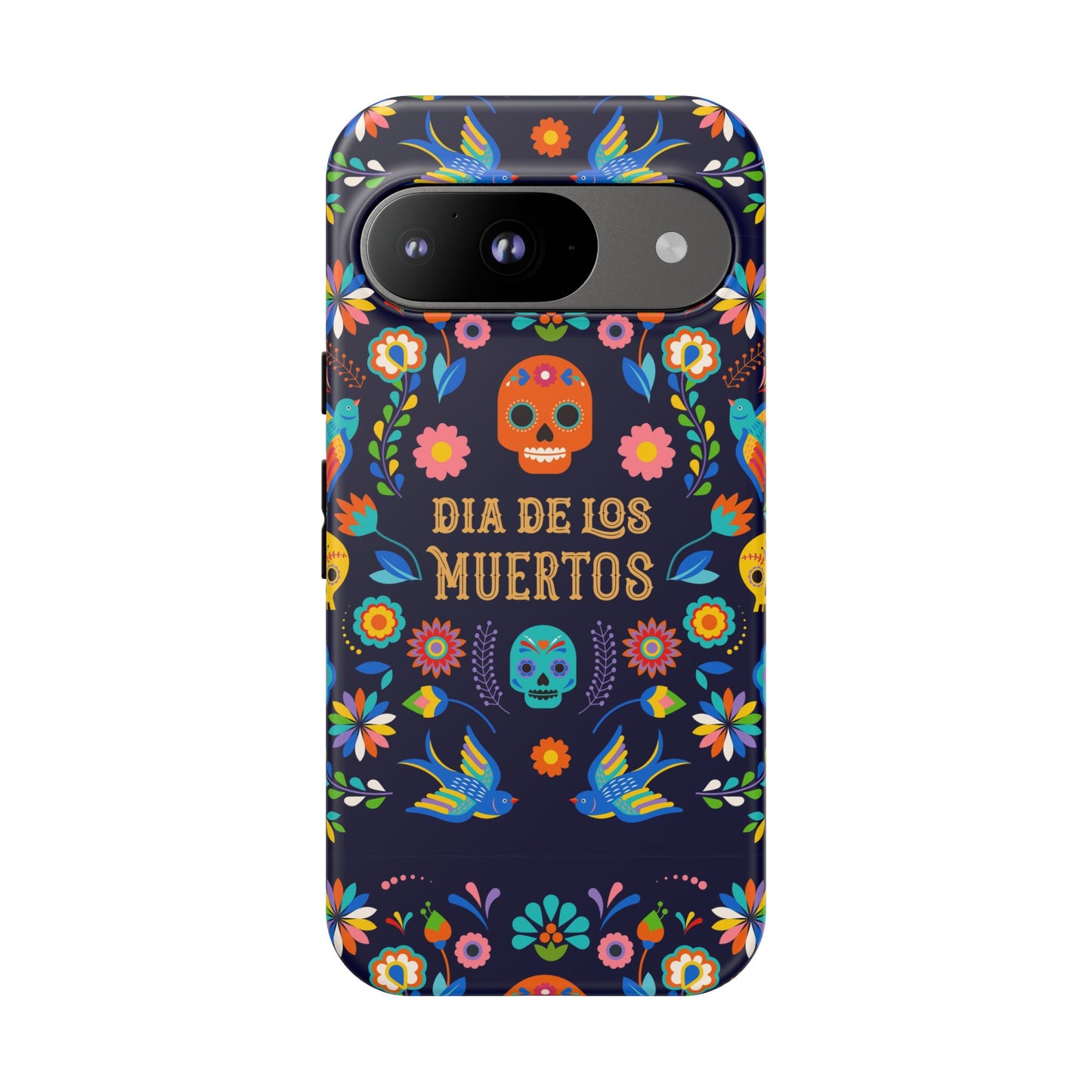 Colorful Dia de los Muertos Phone Case, Skull Design, Floral Phone Cover, Sugar Skull Accessories, Day of the Dead Gift