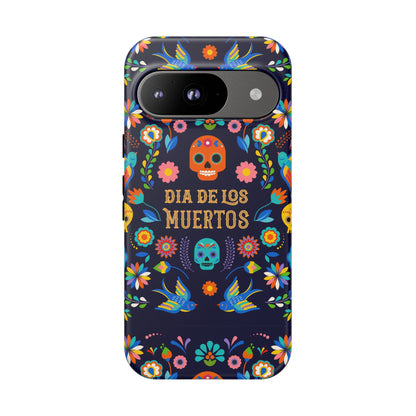 Colorful Dia de los Muertos Phone Case, Skull Design, Floral Phone Cover, Sugar Skull Accessories, Day of the Dead Gift