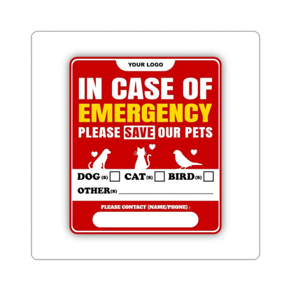 Emergency Pet Care Kiss-Cut Stickers, Pet Safety Sticker, Animal Rescue Decal, Emergency Plan Reminder, Pet Care Gifts - MaisonThreadory