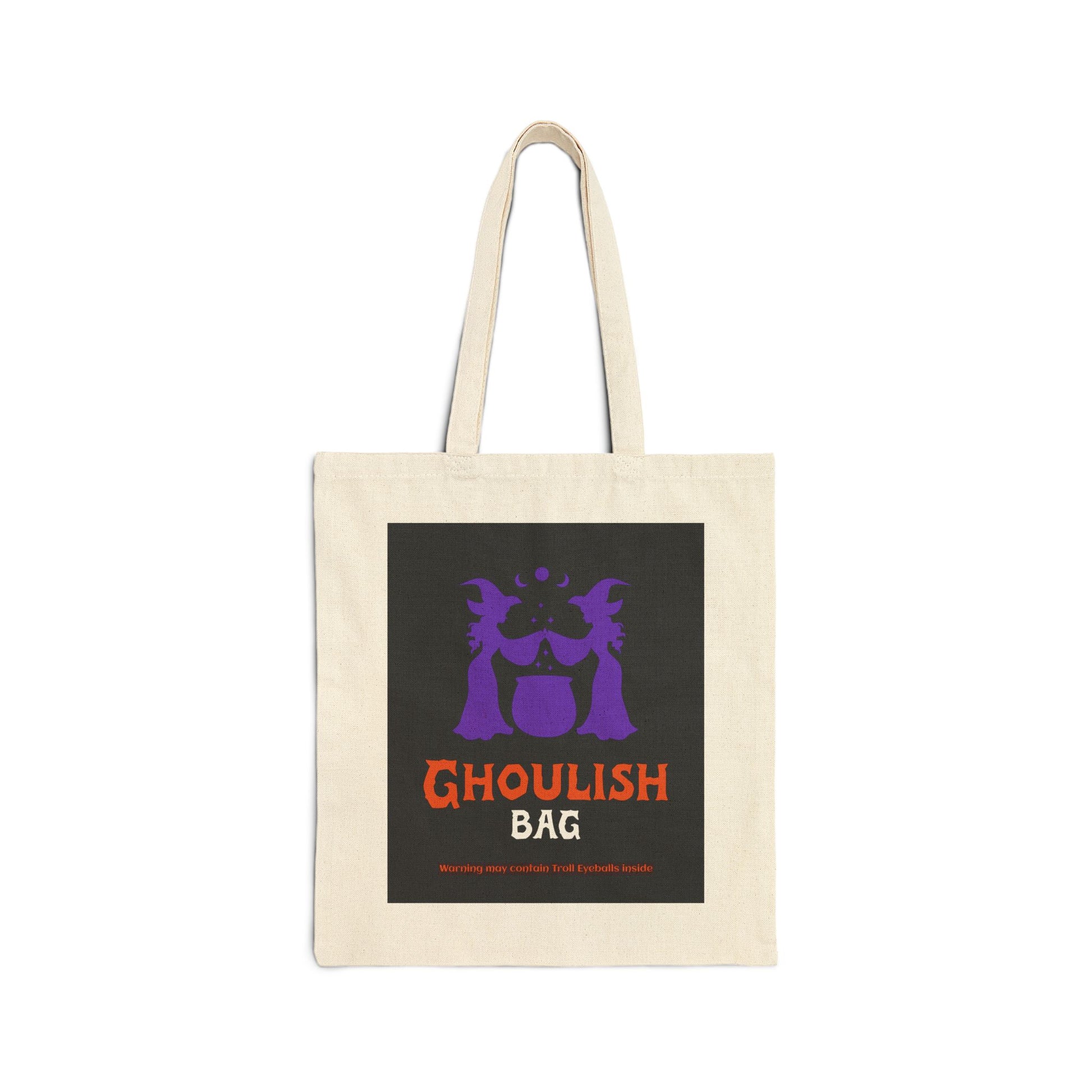 Ghoulish Cotton Canvas Tote Bag | Perfect for Halloween, Trick-or-Treat, Eco-Friendly, Reusable Shopping, Gift for Spooky Lovers - MaisonThreadory