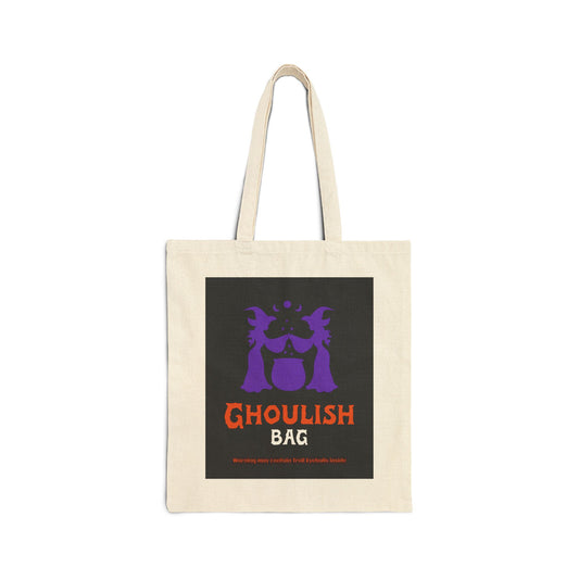 Ghoulish Cotton Canvas Tote Bag | Perfect for Halloween, Trick-or-Treat, Eco-Friendly, Reusable Shopping, Gift for Spooky Lovers - MaisonThreadory
