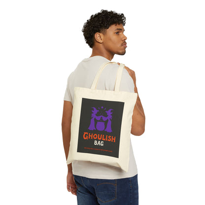 Ghoulish Cotton Canvas Tote Bag | Perfect for Halloween, Trick-or-Treat, Eco-Friendly, Reusable Shopping, Gift for Spooky Lovers - MaisonThreadory