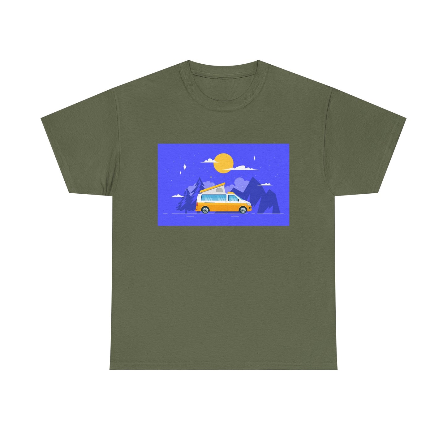 Vintage Van Adventure Tee, Unisex Heavy Cotton Tee, Summer Road Trip Shirt, Camping T-Shirt, Travel Gift, Outdoor Enthusiasts - MaisonThreadory