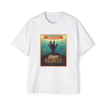 Halloween Zombie Party Oversized Tee, Funny Costume Shirt, Men's Graphic Tee, Spooky Apparel, Halloween Gift, Casual Wear