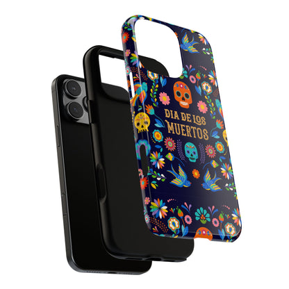 Colorful Dia de los Muertos Phone Case, Skull Design, Floral Phone Cover, Sugar Skull Accessories, Day of the Dead Gift