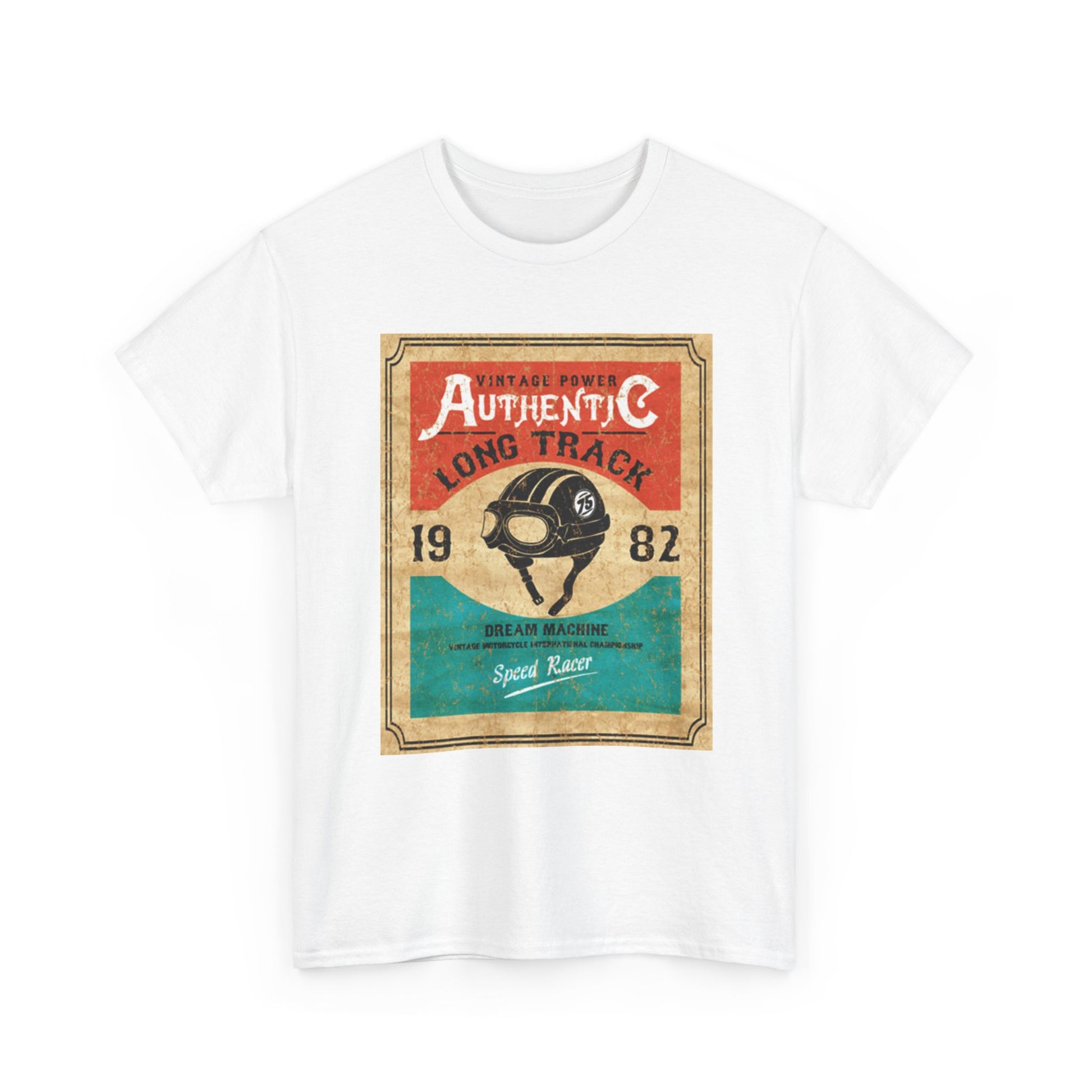 Vintage-Inspired Unisex Heavy Cotton Tee, Retro Graphic Tee, Authentic Long Track Shirt, Casual Vintage Wear, Gift for Racing Fans - MaisonThreadory
