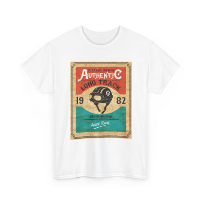 Vintage-Inspired Unisex Heavy Cotton Tee, Retro Graphic Tee, Authentic Long Track Shirt, Casual Vintage Wear, Gift for Racing Fans - MaisonThreadory