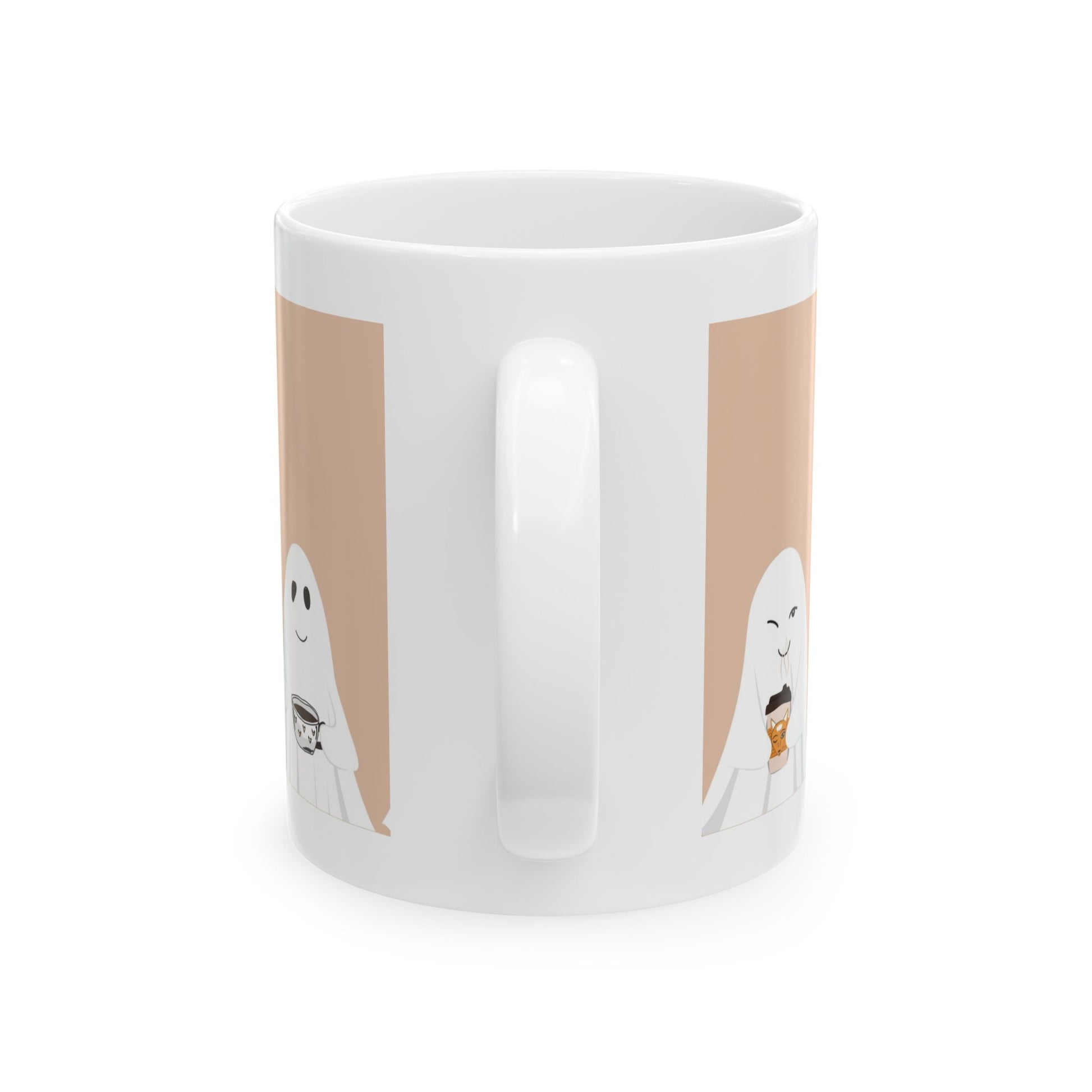Cute Ghosts Ceramic Mug for Coffee Lovers, Cute Halloween Mug, Adorable Ghost Cup, Gift for Friends, Whimsical Kitchen Decor - MaisonThreadory