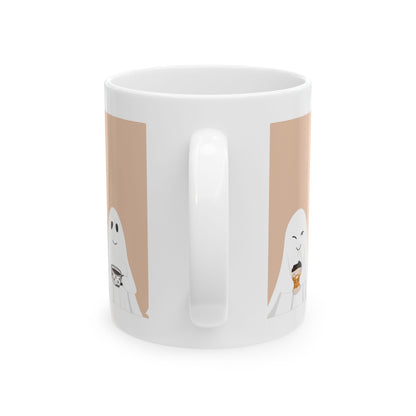 Cute Ghosts Ceramic Mug for Coffee Lovers, Cute Halloween Mug, Adorable Ghost Cup, Gift for Friends, Whimsical Kitchen Decor - MaisonThreadory