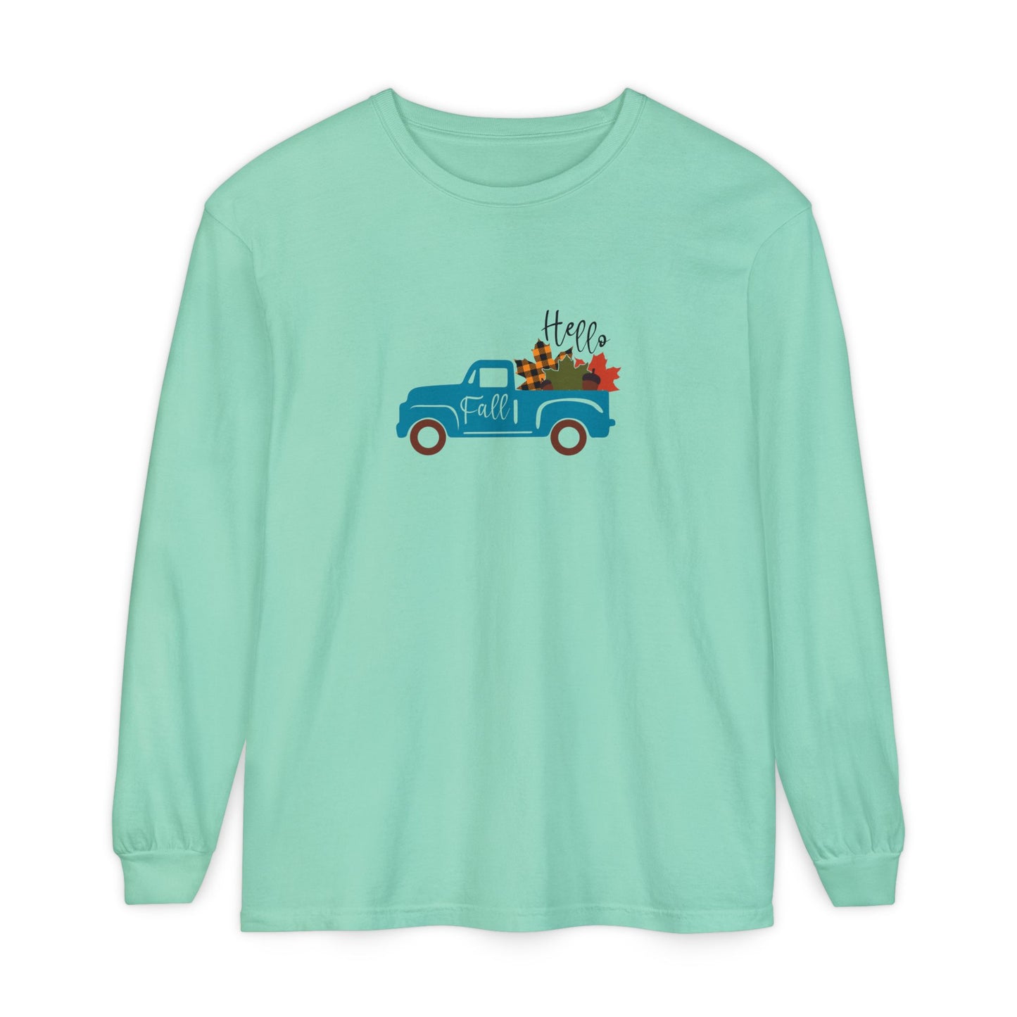 Hello Fall Long Sleeve T-Shirt, Unisex Seasonal Tee, Cozy Autumn Apparel, Thanksgiving Gift, Cute Outdoor Shirt - MaisonThreadory