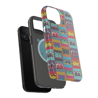 Retro Cassette Tape Phone Case, Vintage Style Tough Case, Music Lover Gift, Funky Tech Accessory, Fun Phone Cover
