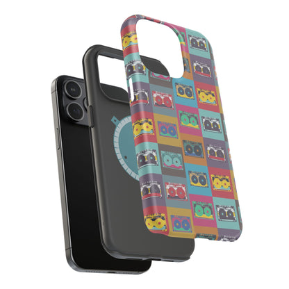 Retro Cassette Tape Phone Case, Vintage Style Tough Case, Music Lover Gift, Funky Tech Accessory, Fun Phone Cover