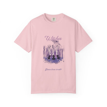 Witches Garment-Dyed T-Shirt | Mystical Apparel for Halloween, Witchy Vibes, Unique Gift, Casual Wear - MaisonThreadory
