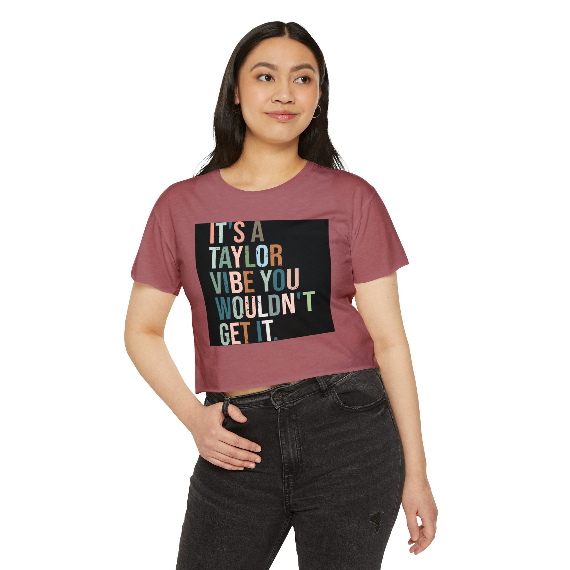 Women's Festival Crop Top - It's a Taylor Vibe, Boho Chic Top, Concert Ready Shirt, Summer Festival Wear, Music Lover Gift - MaisonThreadory