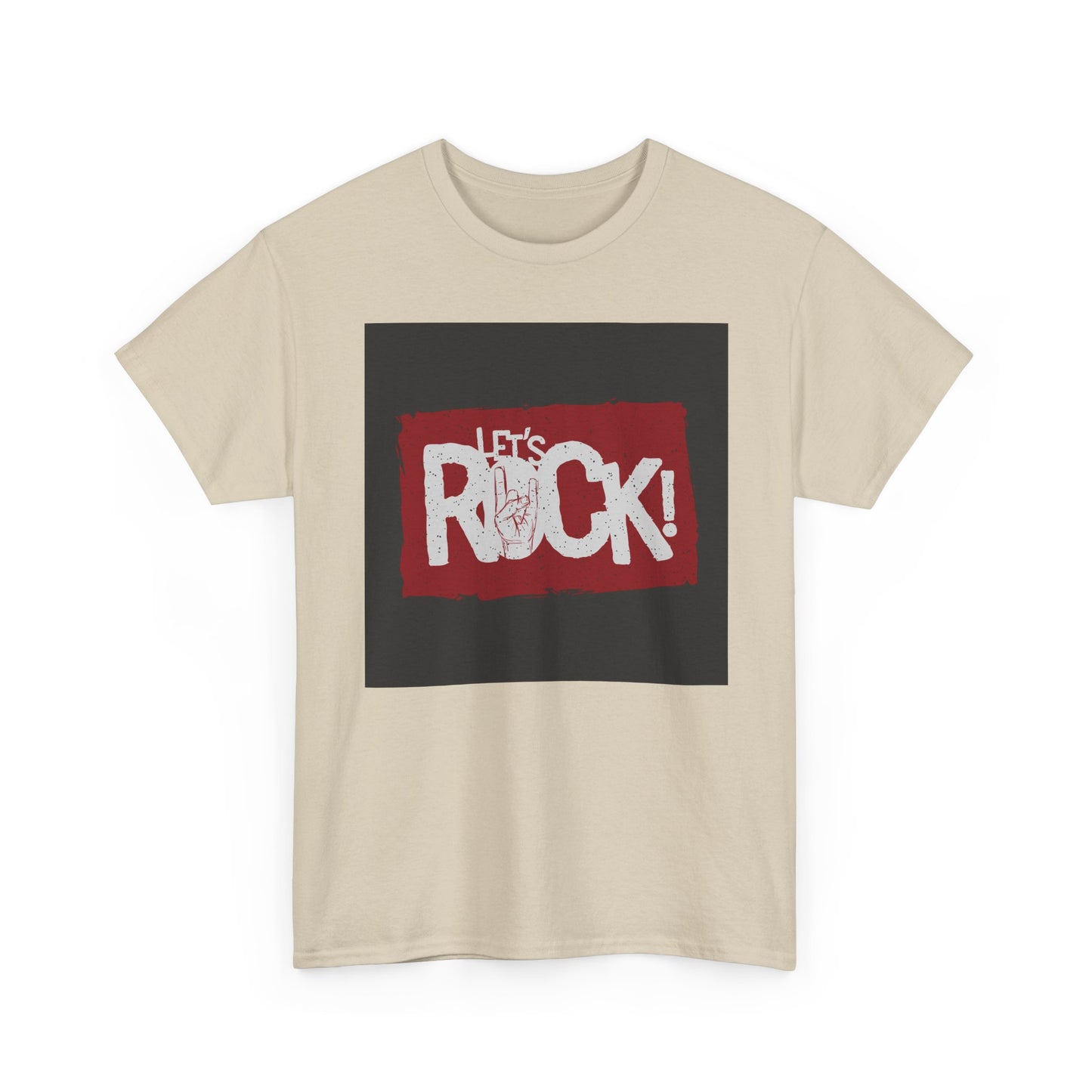 Let's Rock! Unisex Heavy Cotton Tee | Casual Music Apparel, Gift for Music Lovers, Concert Outfit, Rock Band Merchandise, Everyday Wear