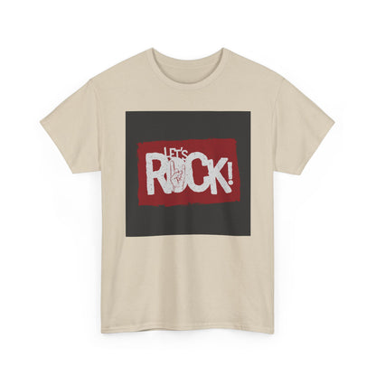 Let's Rock! Unisex Heavy Cotton Tee | Casual Music Apparel, Gift for Music Lovers, Concert Outfit, Rock Band Merchandise, Everyday Wear