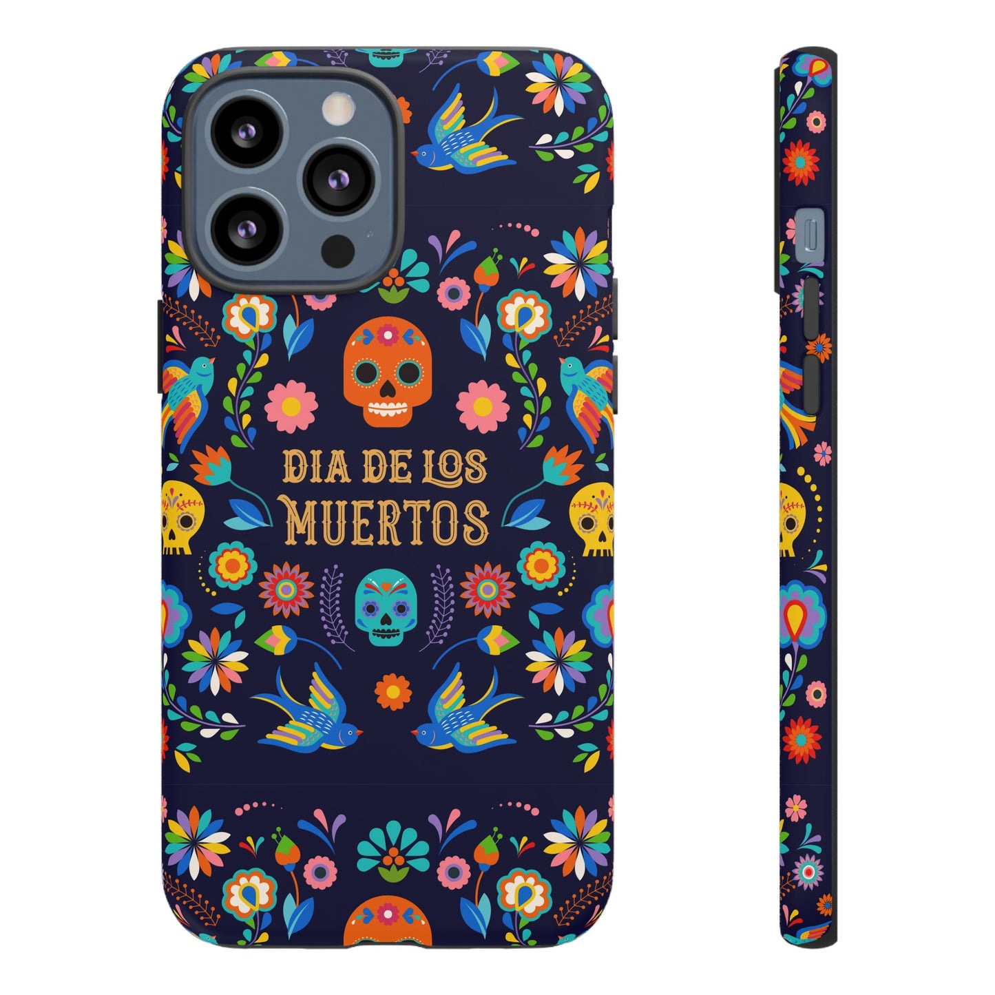 Colorful Dia de los Muertos Phone Case, Skull Design, Floral Phone Cover, Sugar Skull Accessories, Day of the Dead Gift