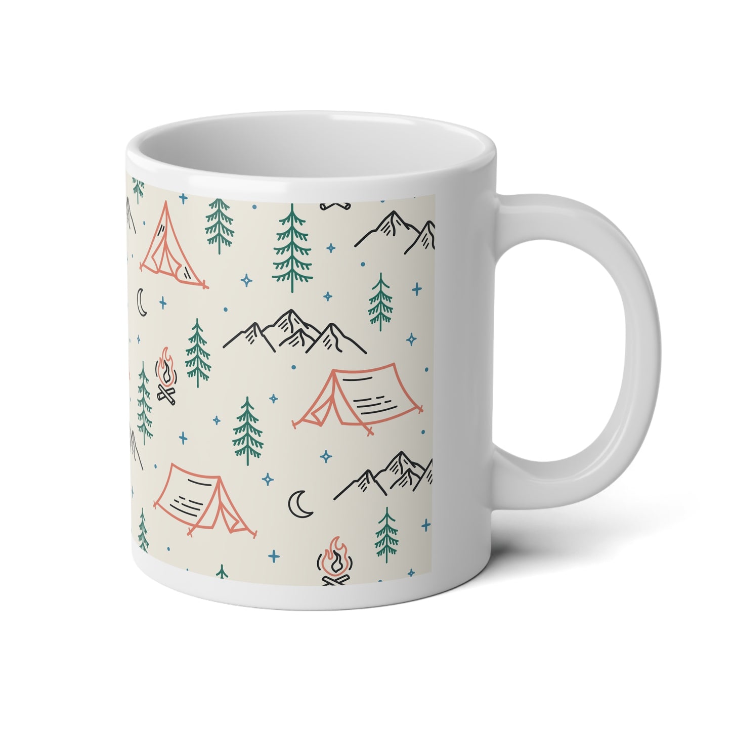 Outdoor Adventure Jumbo Mug - Perfect for Campers and Nature Lovers, Ideal for Coffee, Tea, Hot Chocolate, Christmas, Birthday Gifts - MaisonThreadory