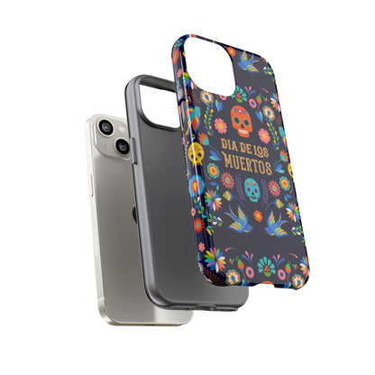 Colorful Dia de los Muertos Phone Case, Skull Design, Floral Phone Cover, Sugar Skull Accessories, Day of the Dead Gift