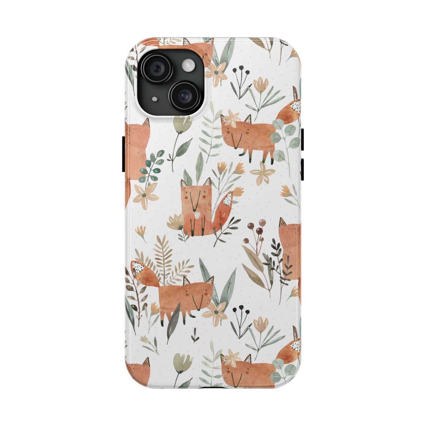 Floral Fox Phone Case, Tough Phone Cases for Nature Lovers, Cute Animal Phone Cover, Gift for Friends, Wildflower Design