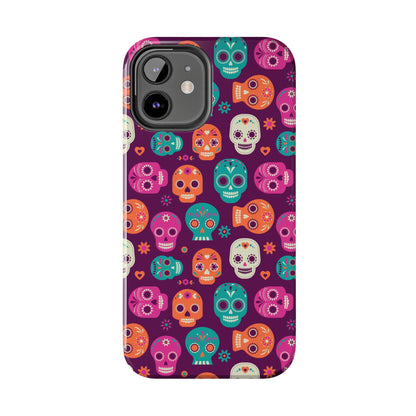 Colorful Skull Phone Case, Tough Cases for Halloween, Unique Phone Cover, Day of the Dead, Fun and Durable Accessories